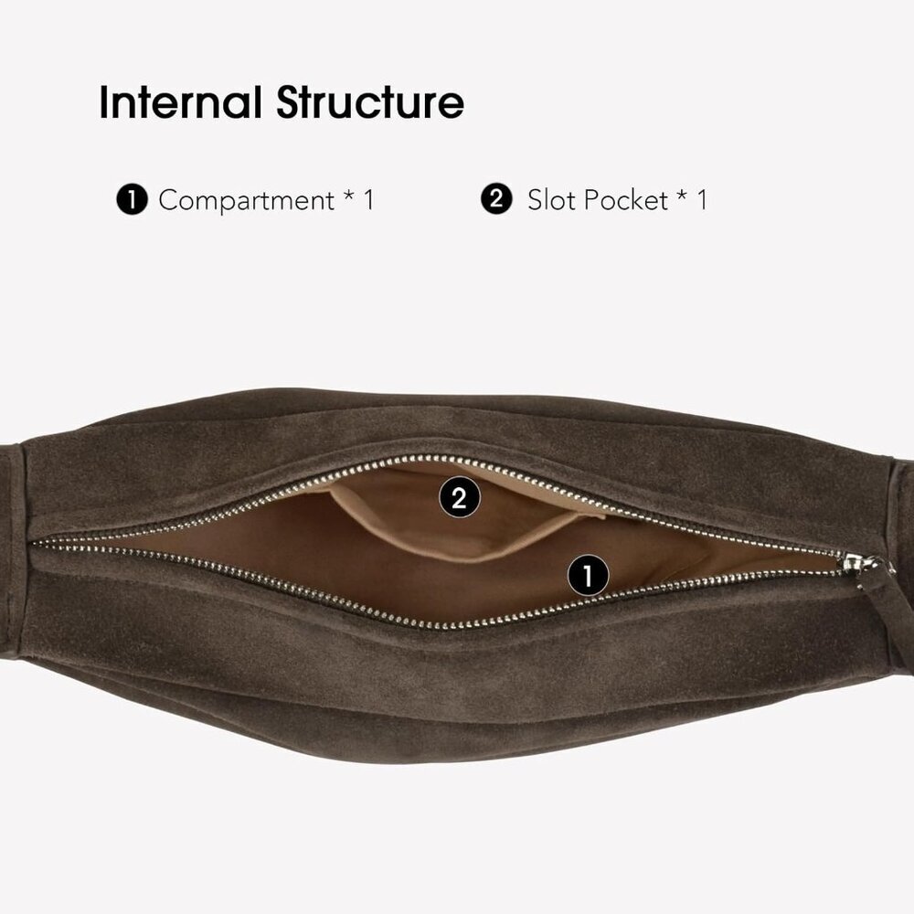 Elegant Leather Crossbody Hobo Bag with Adjustable Straps and Zipper Closure - Picture 5 of 6